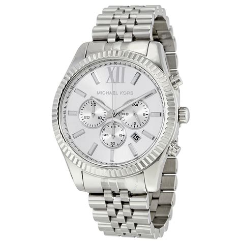 michael kors silver watch mens|silver michael kors watch men.